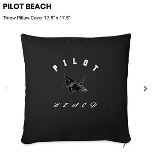 Pilot Beach Black Throw Pillow Cover